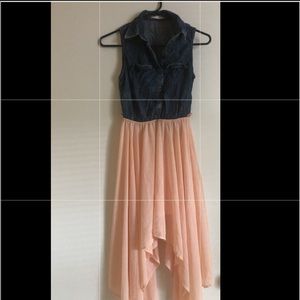 A’gaci denim top flowy bottom dress